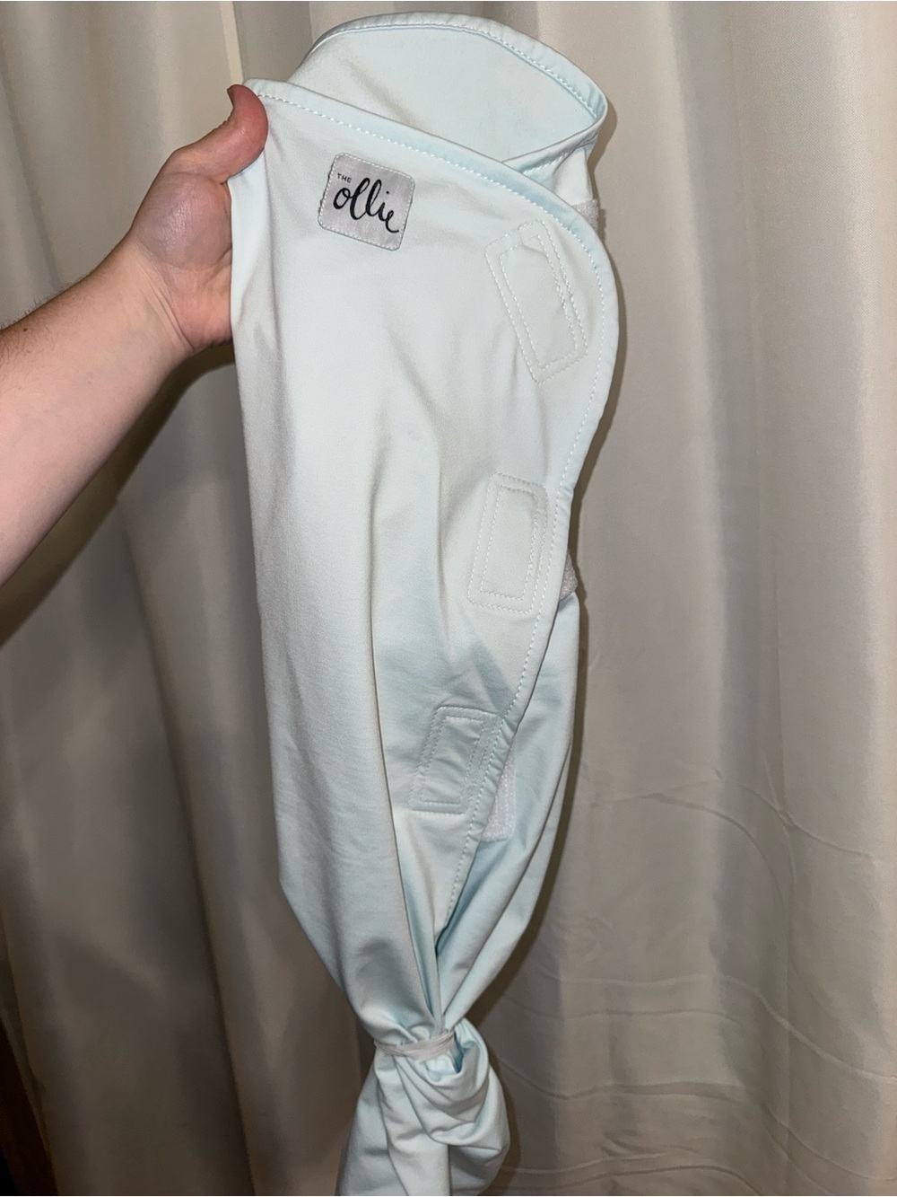 The Ollie Light Blue Baby Velcro Swaddle